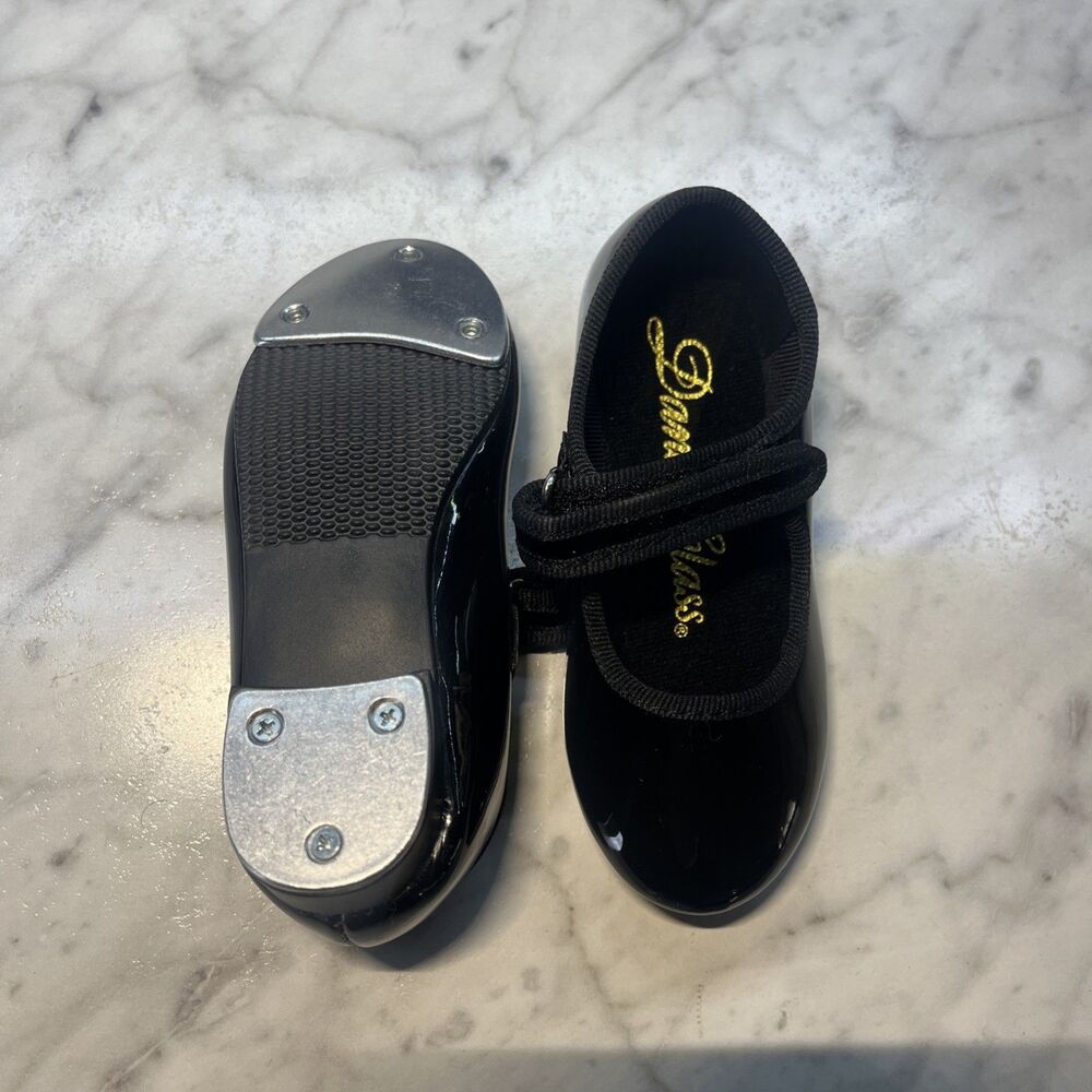 Dance Class Black Patent Mary Jane Tap Shoes Size 6.5